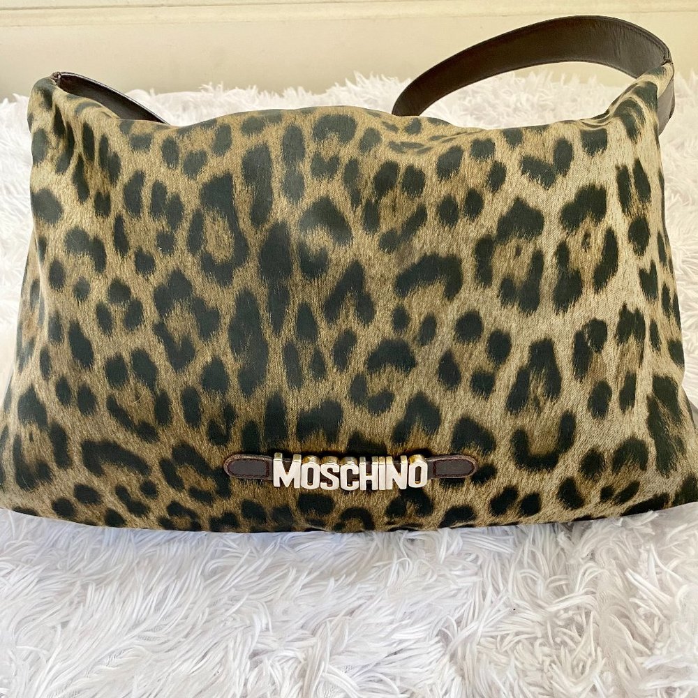 MOSCHINO leopard print shoulder bag